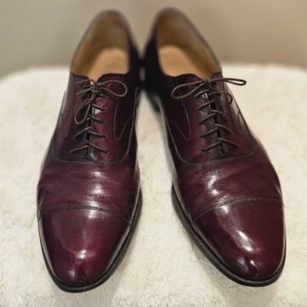 Ferragamo Men's Brown Leather Dress Shoes Size 13